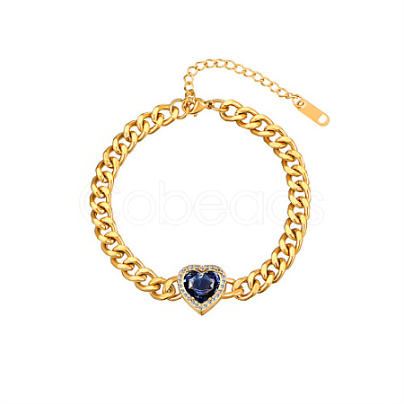 Heart Cubic Zirconia Link Bracelets YD9481-1-1