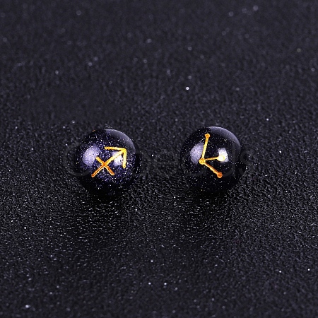 Synthetic Blue Goldstone Carved Constellation Beads PW-WG92554-09-1