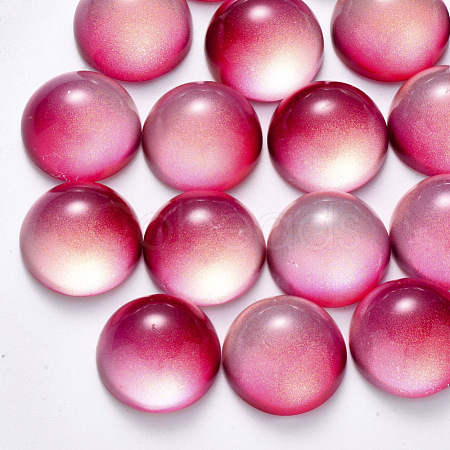Transparent Spray Painted Glass Cabochons GLAA-S190-013C-G02-1