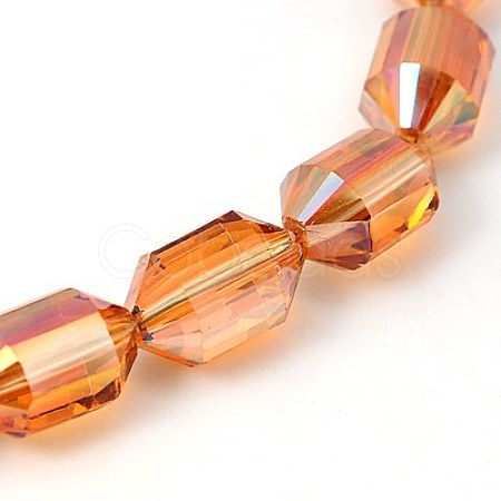 Electroplated Glass Beads EGLA-E006-06-1