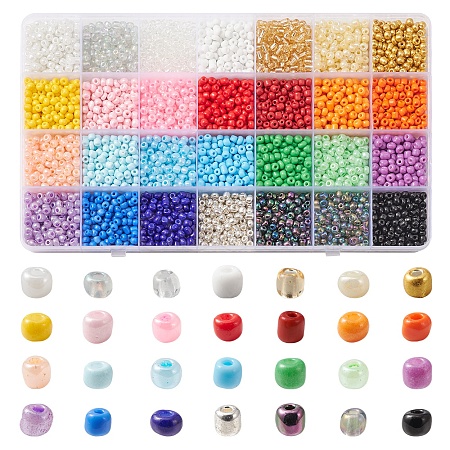 420G 28 Style 6/0 Glass Seed Round Beads SEED-FS0001-06-1
