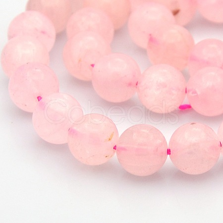 Round Natural Rose Quartz Beads Strands G-N0120-07-10mm-1