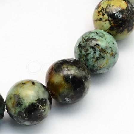 Natural African Turquoise(Jasper) Round Beads Strands G-S181-8mm-1