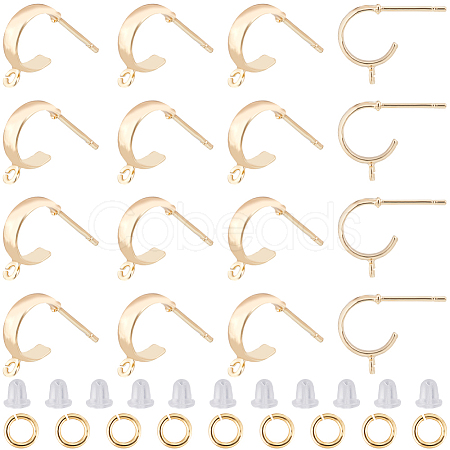 CREATCABIN 18Pcs Brass Round Stud Earrings Findings DIY-CN0002-91-1