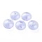 Transparent Handmade Blown Glass Globe Beads, Stripe Pattern, Flat Round, Lilac, 20~21x13~14mm, Hole: 1~2mm