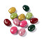 Crackle Opaque Acrylic Beads, Imitation Turquoise, Oval, Mixed Color, 24~24.5x19x11mm, Hole: 1.8mm, about 147pcs/500g