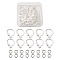 Pandahall Brass Huggie Hoop Earring Findings & Open Jump Rings,  with Loop, Long-Lasting Plated, Silver, 16x12.5x0.6~2mm, Hole: 2mm, pin: 0.6x0.6mm, 250pcs/box