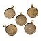 Tibetan Style Flat Round Alloy Pendant Cabochon Settings, Plain Edge Bezel Cups, Cadmium Free & Nickel Free & Lead Free, Antique Bronze, Tray: 30mm, 41.5x33x2mm, Hole: 6x4mm, about 143pcs/1000g