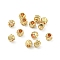 Rack Plated Brass Beads, Long-Lasting Plated, Lead Free & Nickel Free & Cadmium Free, Round with Textured, Real 14K Gold Plated, 2.5x2.5mm, Hole: 0.9mm