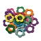 Alloy Knitting Stitch Marker Rings, Flower, Mixed Color, 1.65x1.7x0.1cm, Inner Diameter: 9.5mm, 10 colors, 500pcs/set