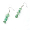 Natural Green Aventurine Chip Beads Dangle Earrings, Brass Jewelry for Girl Women, Platinum, 53.5~54.5mm, Pin: 0.5mm