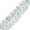 Handmade Millefiori Lampwork Beads Strands, Flat Round, Light Sky Blue, 6x3mm, Hole: 0.7mm, about 66pcs/strand, 14.65''(37.2cm)