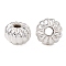 Rack Plating Brass Beads, Long-Lasting Plated, Pumpkin, Silver, 4x3mm, Hole: 1mm