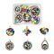 12Pcs 6 Style Zinc Alloy Enamel Pendants, for Jewelry  Making, Mixed Shapes, Platinum, 2pcs/style