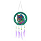 DIY Diamond Painting Web with Feather Wind Chime Kits, Including Resin Rhinestones, Diamond Sticky Pen, Tray Plate and Glue Clay, Cat Pattern, 330mm