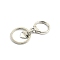 Alloy Keychain Clasps, with Heart Charms, Platinum, 26mm