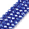 Electroplate Glass Beads Strands, Opaque Solid Color, AB Color Plated, Faceted, Rondelle, Royal Blue, 6x5mm, Hole: 1mm, about 84~85pcs/strand, 41.5~42cm