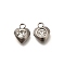 201 Stainless Steel Charms, with Crystal Rhinestone, Diamond, 9.5x8x3mm, Hole: 2mm