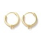 Brass Hoop Earrings Findings, with Horizontal Loops, Golden, 18x3mm, hoie:1.6mm.