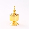 Iron Incense Burners Tower Censer Holder, Hollow Buddhism Aromatherapy Furnace Home Decor , Golden, 78x130mm