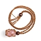 Natural Rose Quartz Nugget Pendant Necklaces, Macrame Pouch Necklace, 25.20 inch(64cm)