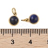 Ion Plating(IP) Natural Lapis Lazuli Half Round Charms with Jump Ring STAS-A097-05G-12-3