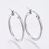 Tarnish Resistant 304 Stainless Steel Hoop Earrings X-EJEW-F105-08P-1