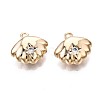 Brass Micro Pave Clear Cubic Zirconia Charms KK-Q764-004-3