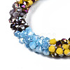 Bling Glass Beads Braided Stretch Bracelet BJEW-S144-004B-2