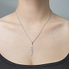 201 Stainless Steel Hollow Lightning Bolt Pendant Necklace NJEW-OY001-80-2