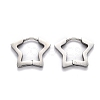 Tarnish Resistant 304 Stainless Steel Star Huggie Hoop Earrings STAS-H156-07P-2