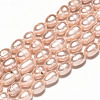 Oval Natural Cultured Freshwater Pearl Beads Strands PEAR-N012-07I-3