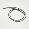 Natural Pyrite Round Beads Strands G-F197-09-2mm-2