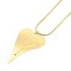 304 Stainless Steel Round Snake Chain Heart Pendant Necklaces for Women NJEW-H038-01G-1