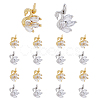 DICOSMETIC 16Pcs 2 Colors Brass Micro Pave Cubic Zirconia Charms ZIRC-DC0001-24-1