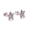Crystal Rhinestone Star Stud Earrings EJEW-I278-02P-1