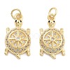 Brass Pave Clear Cubic Zirconia Pendants KK-U009-12G-G-1