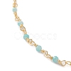 Faceted Round Natural Amazonite Beaded Necklaces NJEW-JN03215-03-2