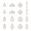 Cheriswelry 32Pcs 8 Style 201 Stainless Steel Stamping Blank Tag Pendants STAS-CW0001-10-2