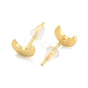 Rack Plating Brass Moon Studs Earrings for Women KK-K272-07G-2