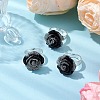 Glitter Powder Rose Resin Finger Rings RJEW-JR00731-03-2