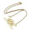 201 Stainless Steel Triple Moon Goddess Pendant Necklace with Cable Chains NJEW-Q317-36G-1