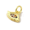 Brass Micro Pave Cubic Zirconia Charms KK-M283-19A-02-2