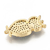 Brass Micro Pave Cubic Zirconia Links ZIRC-Q015-067G-2