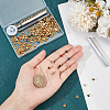 Nbeads 90Pcs Round Brass Semi-Tublar Rivets with Rhinestone DIY-NB0010-29-3