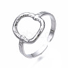 304 Stainless Steel Oval Open Cuff Ring RJEW-T023-81P-3