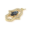 Brass Micro Pave Clear Cubic Zirconia Pendants KK-Q813-04G-3