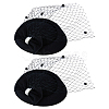 Bowknot Wool Felt Fascinators Pillbox Hat with Iron Alligator Hair Clips MRMJ-WH0077-113B-1
