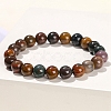 Natural Green Ocean Agate Round Stretch Bracelets for Women PW-WG91270-03-1