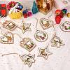 10Pcs 5 Style Wooden Hanging Ornaments sgWOOD-SZ0004-04-7